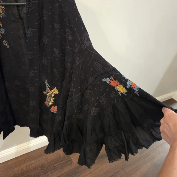 Dottie West Embroidered Ruffled Kimono Size XS/S - Picture 5 of 12